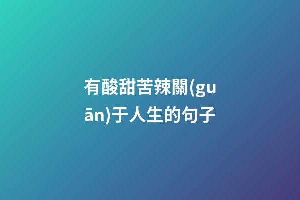 有酸甜苦辣關(guān)于人生的句子
