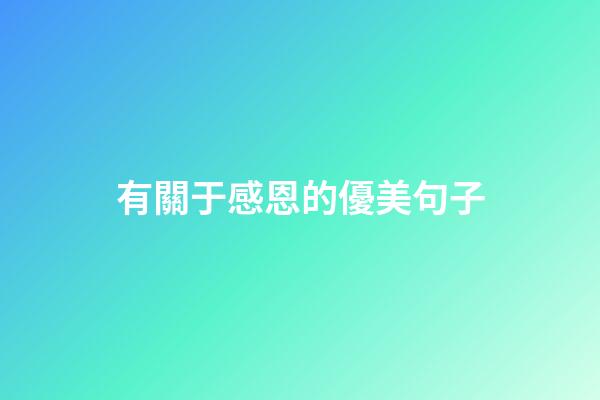 有關于感恩的優美句子