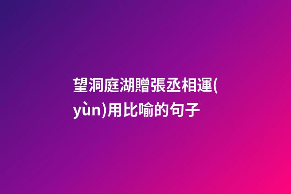 望洞庭湖贈張丞相運(yùn)用比喻的句子