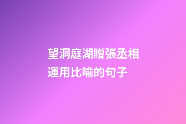 望洞庭湖贈張丞相運用比喻的句子