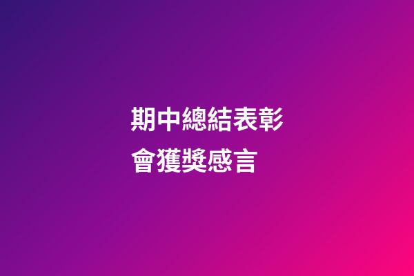 期中總結表彰會獲獎感言