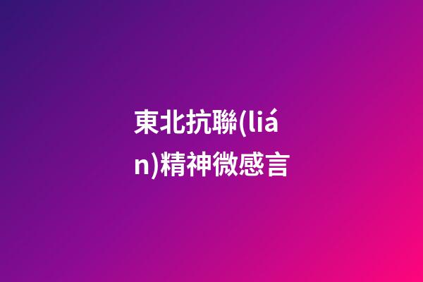 東北抗聯(lián)精神微感言