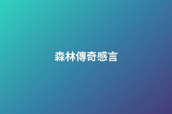 森林傳奇感言
