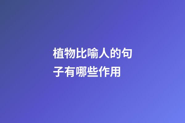 植物比喻人的句子有哪些作用