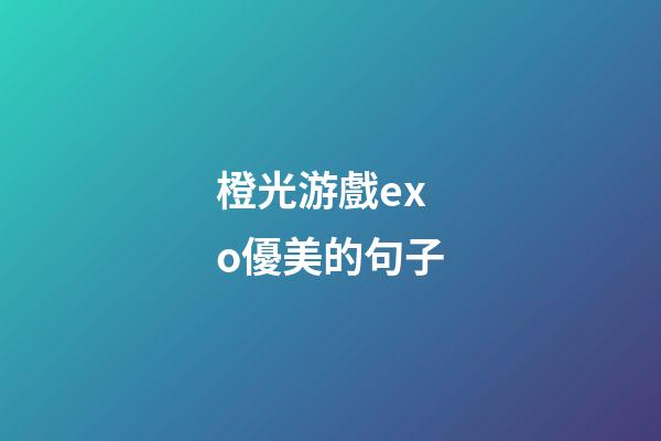 橙光游戲exo優美的句子