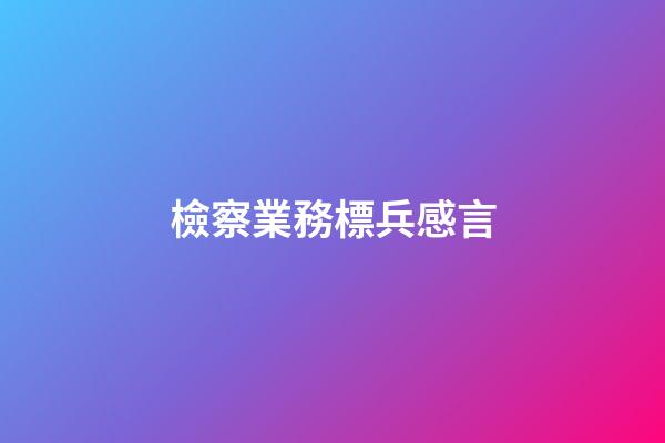 檢察業務標兵感言