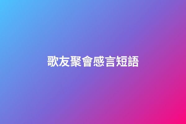 歌友聚會感言短語