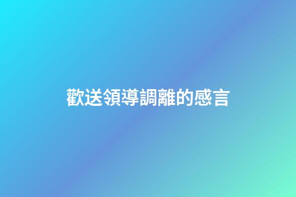 歡送領導調離的感言