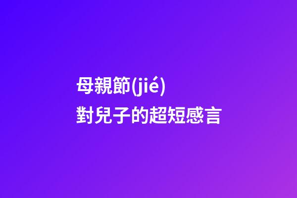 母親節(jié)對兒子的超短感言
