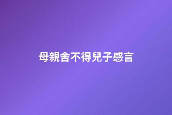 母親舍不得兒子感言