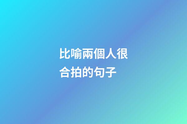 比喻兩個人很合拍的句子
