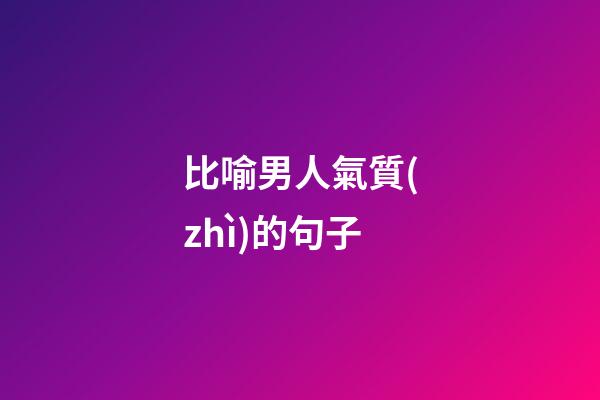 比喻男人氣質(zhì)的句子