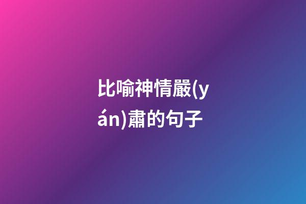 比喻神情嚴(yán)肅的句子
