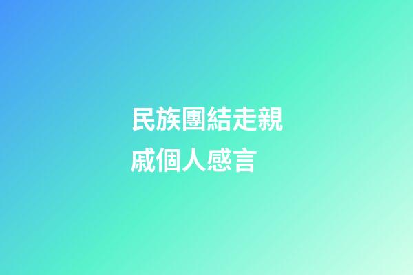 民族團結走親戚個人感言