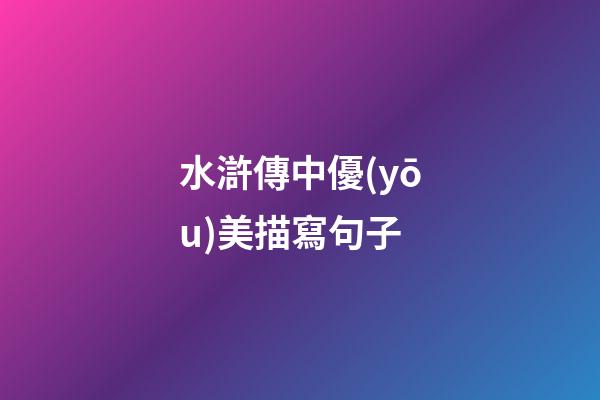 水滸傳中優(yōu)美描寫句子