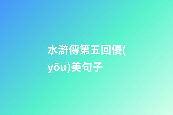 水滸傳第五回優(yōu)美句子