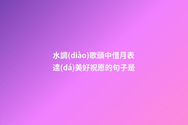 水調(diào)歌頭中借月表達(dá)美好祝愿的句子是