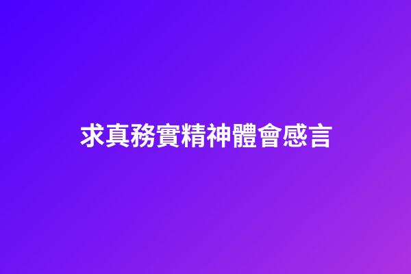 求真務實精神體會感言