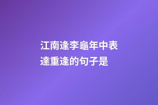 江南逢李龜年中表達重逢的句子是