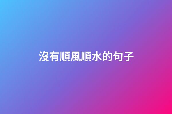 沒有順風順水的句子