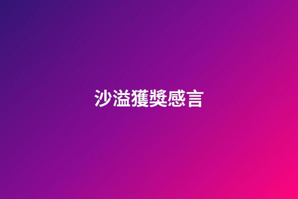 沙溢獲獎感言