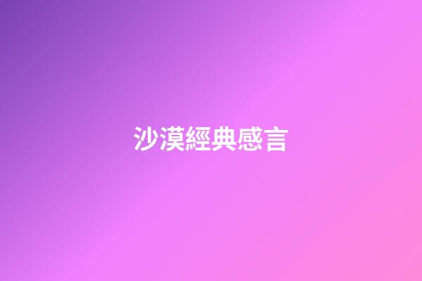 沙漠經典感言