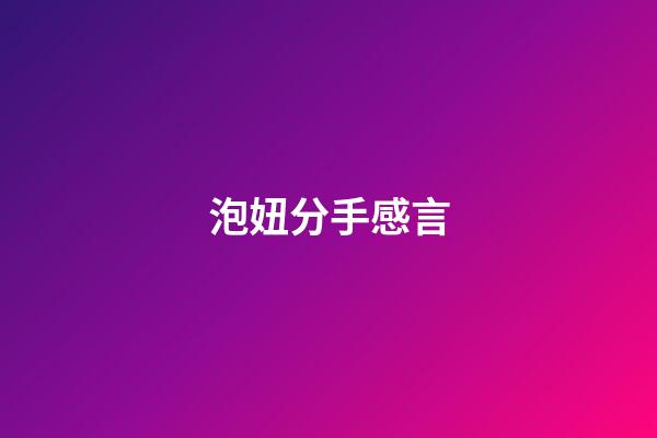 泡妞分手感言