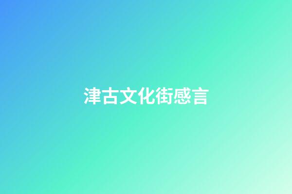 津古文化街感言
