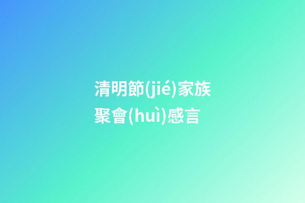 清明節(jié)家族聚會(huì)感言
