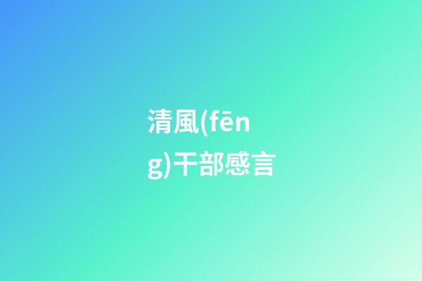 清風(fēng)干部感言