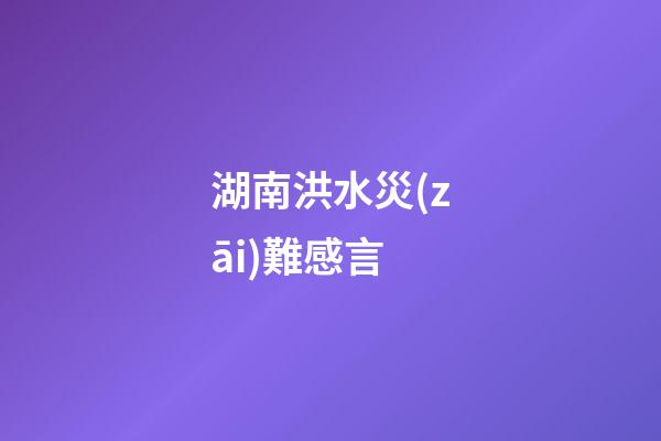 湖南洪水災(zāi)難感言