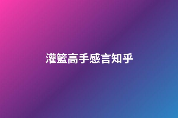 灌籃高手感言知乎