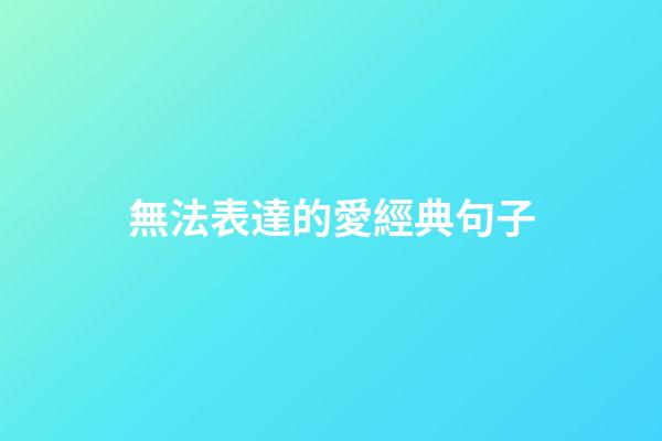 無法表達的愛經典句子