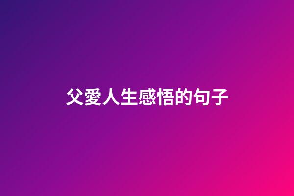 父愛人生感悟的句子