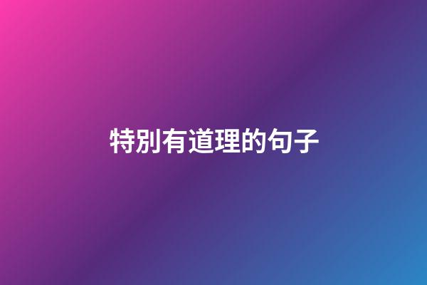 特別有道理的句子