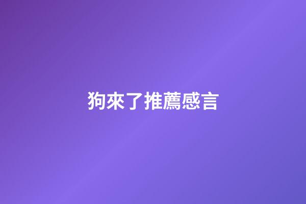 狗來了推薦感言