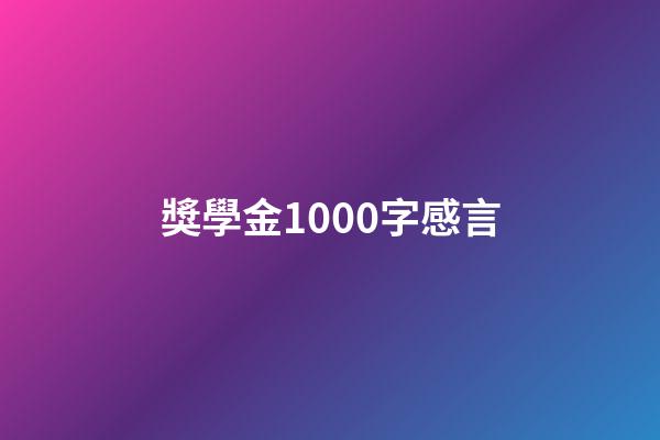 獎學金1000字感言