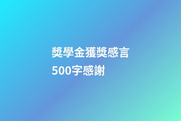 獎學金獲獎感言500字感謝