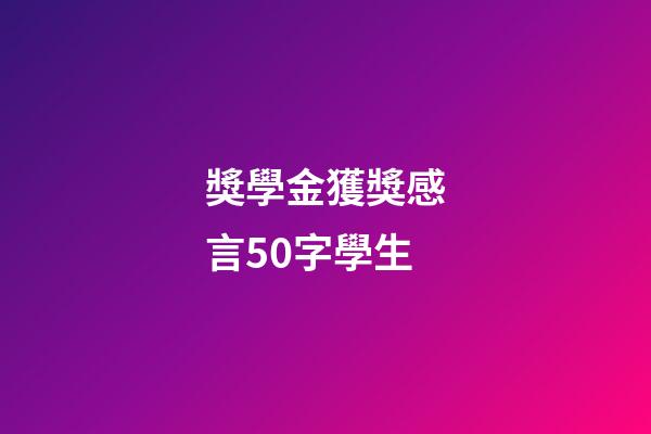 獎學金獲獎感言50字學生