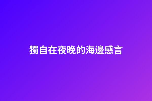獨自在夜晚的海邊感言