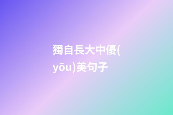 獨自長大中優(yōu)美句子