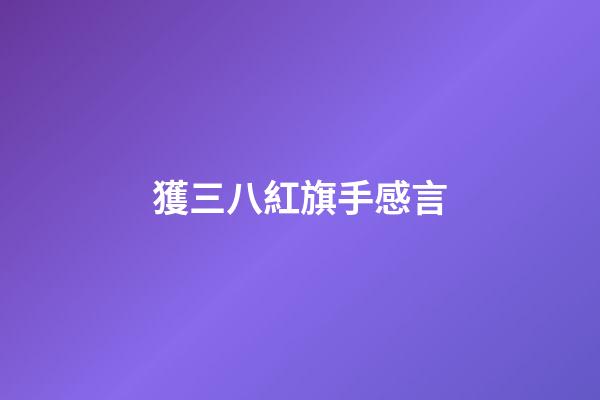 獲三八紅旗手感言