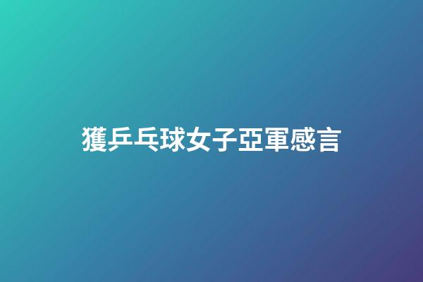 獲乒乓球女子亞軍感言