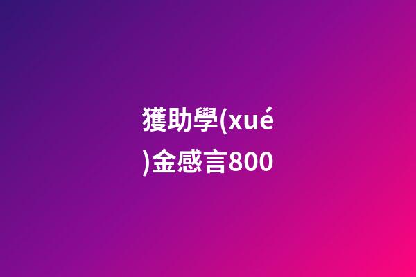 獲助學(xué)金感言800