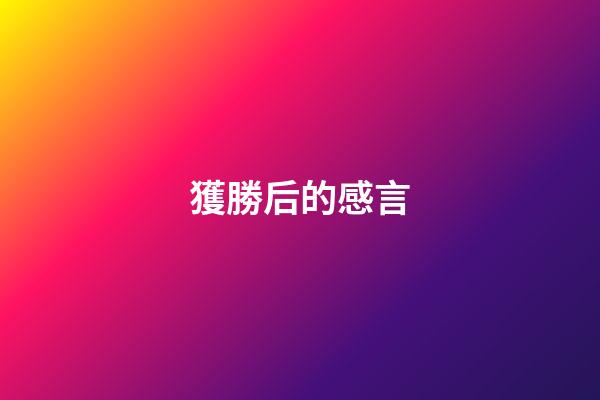 獲勝后的感言