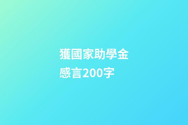 獲國家助學金感言200字