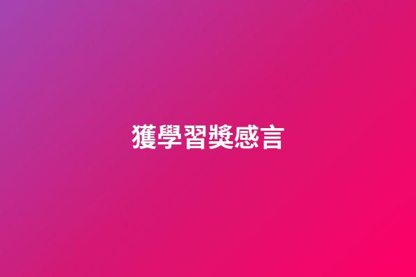 獲學習獎感言