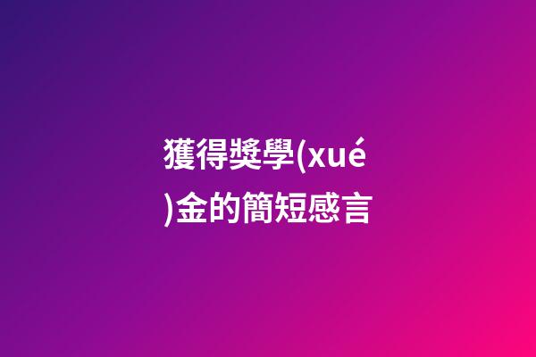 獲得獎學(xué)金的簡短感言