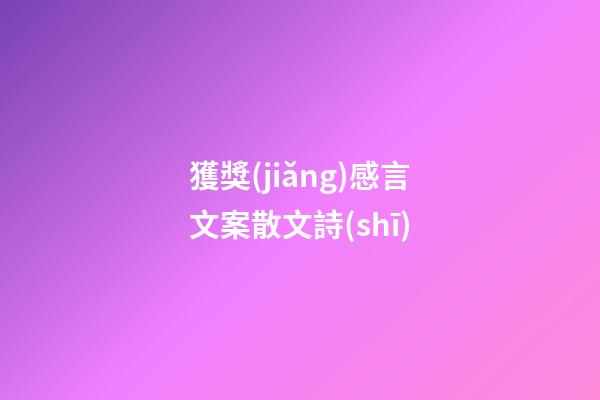 獲獎(jiǎng)感言文案散文詩(shī)
