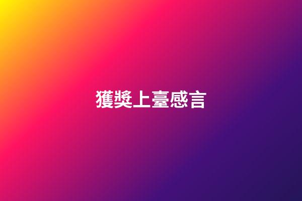 獲獎上臺感言